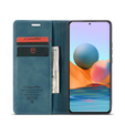 CASEME case for Xiaomi Redmi Note 10 Pro, Leather Wallet Case, blue