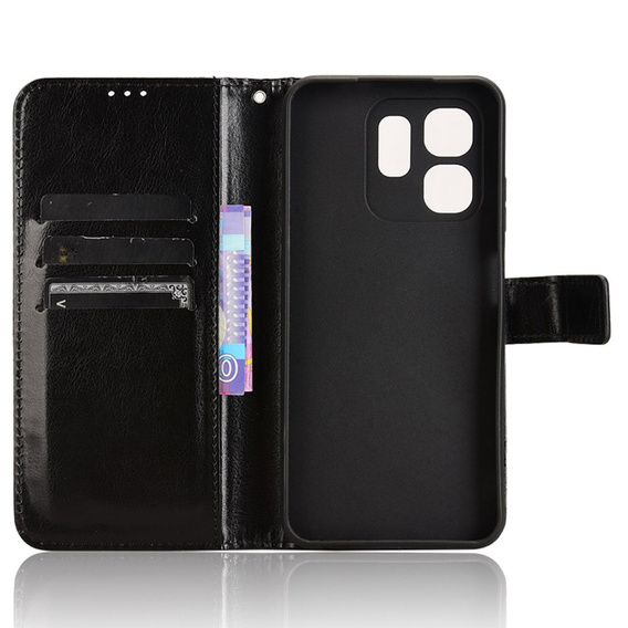 Flip case for Infinix Hot 50i 4G, Crazy Horse Wallet, black