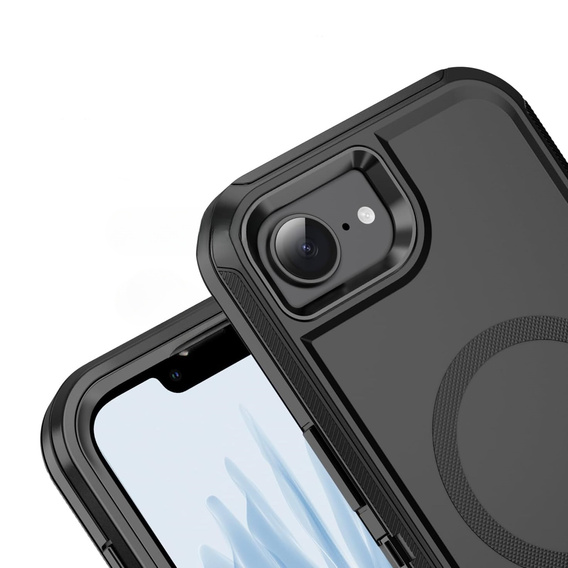 Case with frame for iPhone 16E, for MagSafe, black