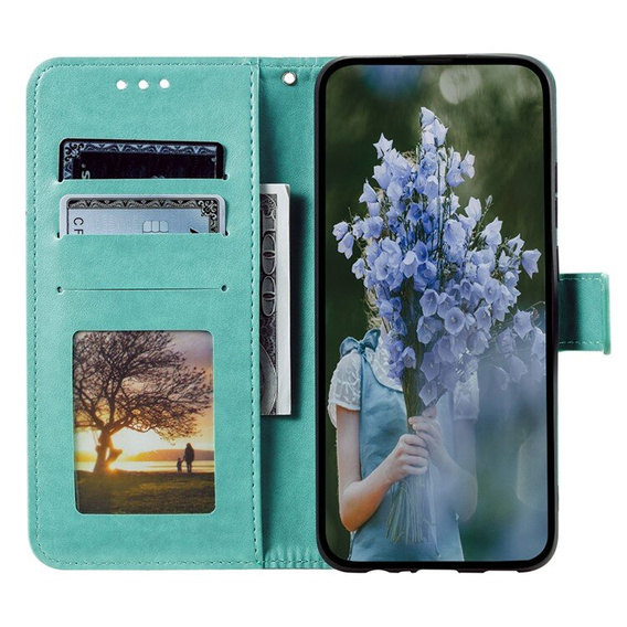 Flip case for Samsung Galaxy A55 5G, Mandala Flower, green