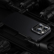 BENKS Kevlar Case voor iPhone 15 Plus, Carbon Fiber, black