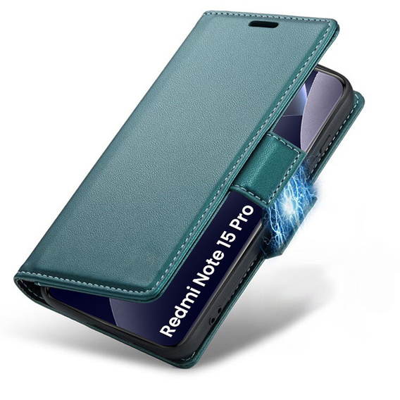 ERBORD Glossy Litchi flip case for Xiaomi Redmi Note 15 Pro 5G