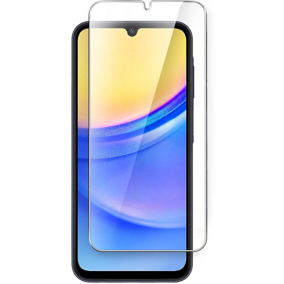 Flip case for Samsung Galaxy A15, BINFEN Wallet, black + 9H glass