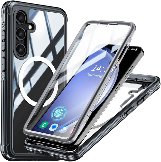 Case for Samsung Galaxy S23 FE, Shockproof, with screen film, for MagSafe, black