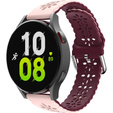 Universal 20mm Soft Hollowed-out Silicone Strap, pink/maroon