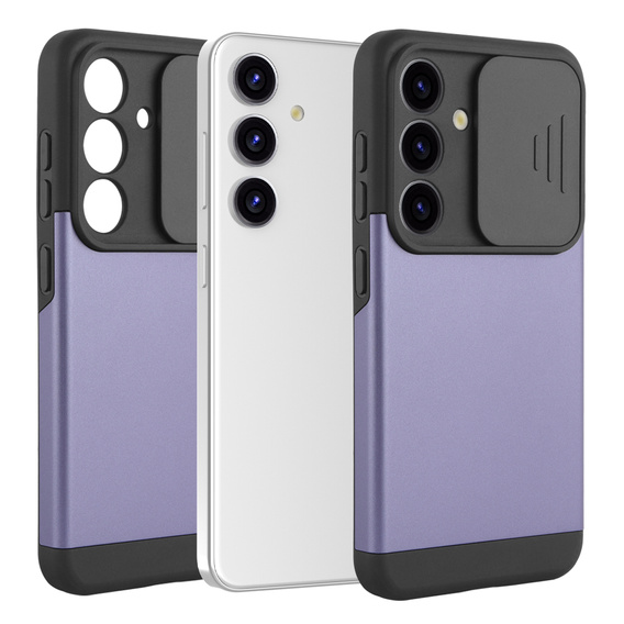 Case for Samsung Galaxy S24, ERBORD CamProtect Slide Camera, purple