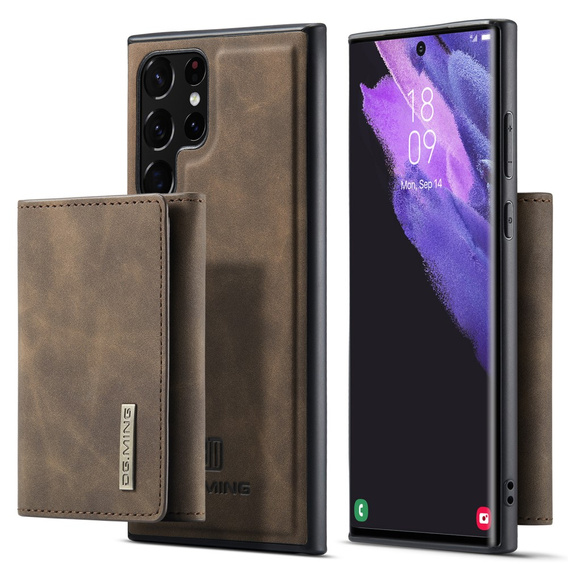 Case for Samsung Galaxy S22 Ultra 5G, DG.MING 2in1, coffee
