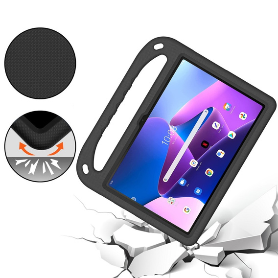 Children's Case for Lenovo Tab M10 10.1 Gen 3, Children's Case with Holder, black
