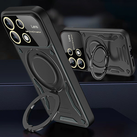 BENKS Kevlar Case for Xiaomi Redmi Note 13 Pro 4G / Xiaomi Redmi Note 14S / Xiaomi Poco M6 Pro 4G, for MagSafe, Carbon Fiber, black