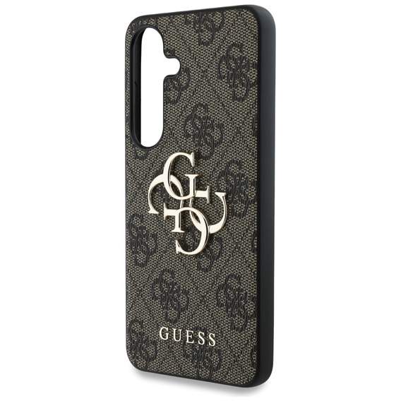 GUESS Case for Samsung Galaxy S25, 4G Big Metal Logo, brown