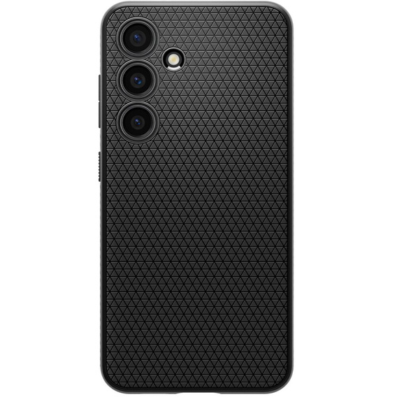 Spigen case for Samsung Galaxy S24, Liquid Air, black + 9H Tempered Glass