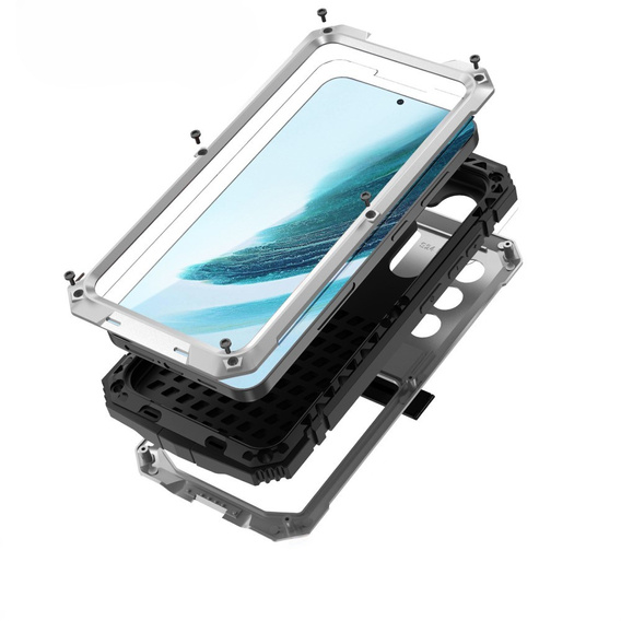 Armored case for Samsung Galaxy S25+ Plus, R-JUST, silver