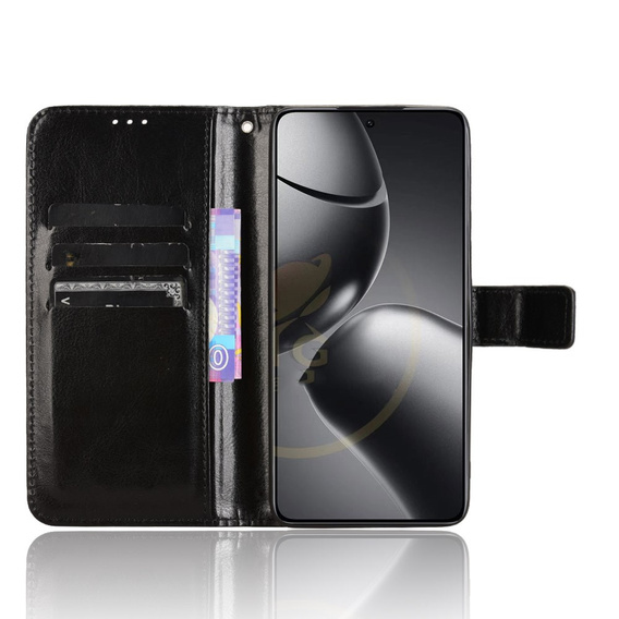 Flip case for Xiaomi 14T Pro, Crazy Horse Wallet, black