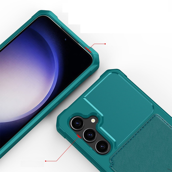 Case for Samsung Galaxy S23 FE, Card Holder Kickstand, green