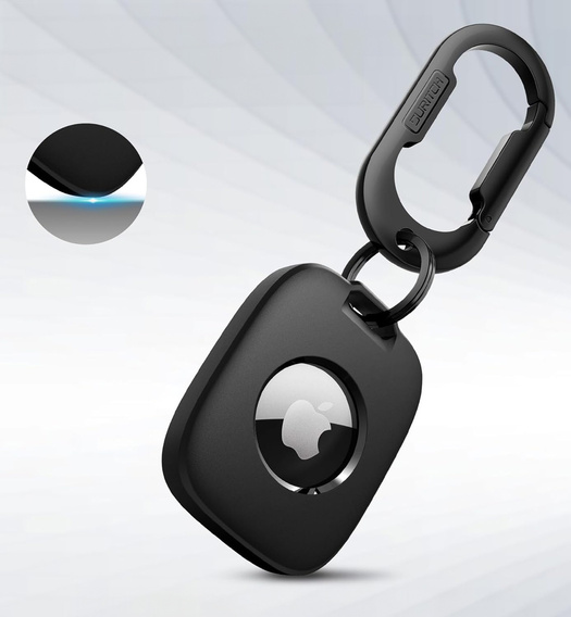 Protective case with carabiner for Apple AirTag