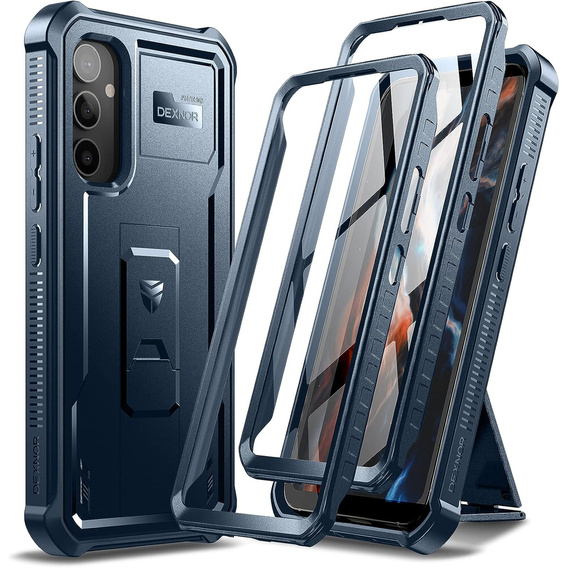 Armored case for Samsung Galaxy A54 5G, Dexnor Full Body (Two Frames), blue