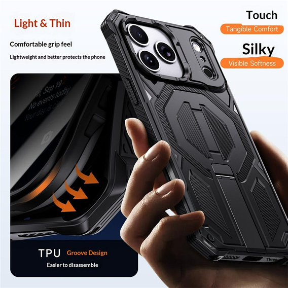 MagSafe-compatible protective case with stand for iPhone 17 Pro Max