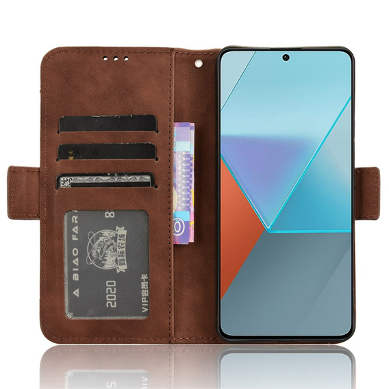 Flip case for Xiaomi Redmi Note 13 Pro 5G, Card Slot, brown