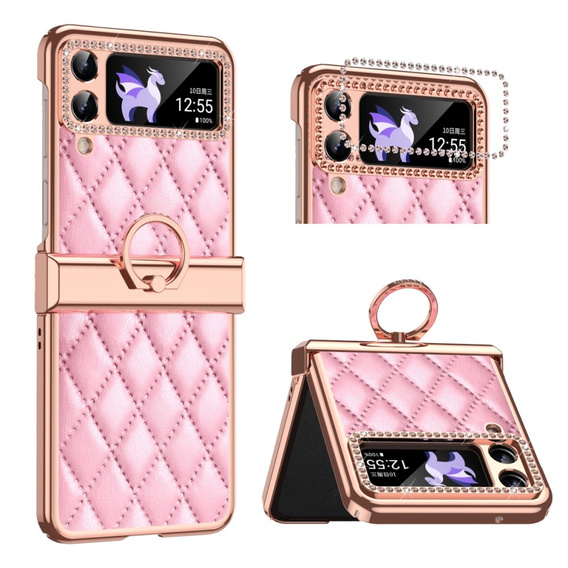 Case for Samsung Galaxy Z Flip 4 5G, Rhombus Grid