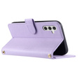 Flip case for Samsung Galaxy S25, Rhombus Crossbody Leather, purple