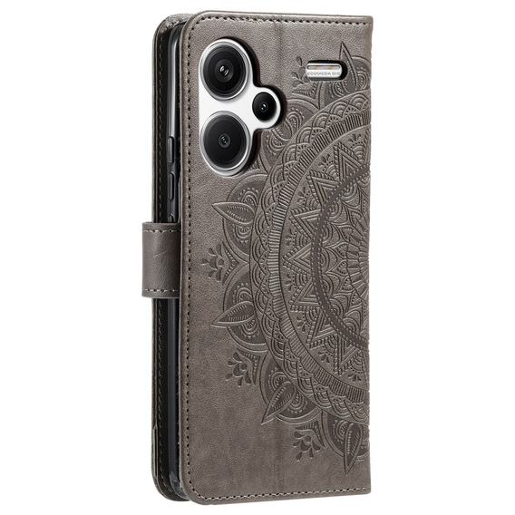 Flip case for Xiaomi Redmi Note 13 Pro+, Mandala, grey