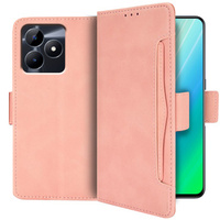 Flip case for Realme C51, Card Slot, pink