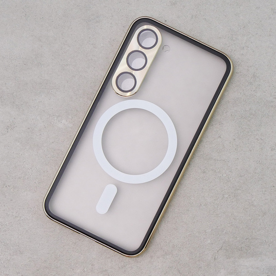 Magnetic Dual Glass MagSafe case for Samsung Galaxy S23, gold