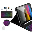 Case with illuminated bluetooth keyboard for iPad 10.9 2022 (10 gen.), black