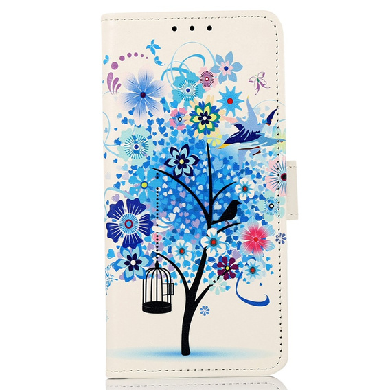 Flip case for Motorola Moto E13, Wallet Tree, blue