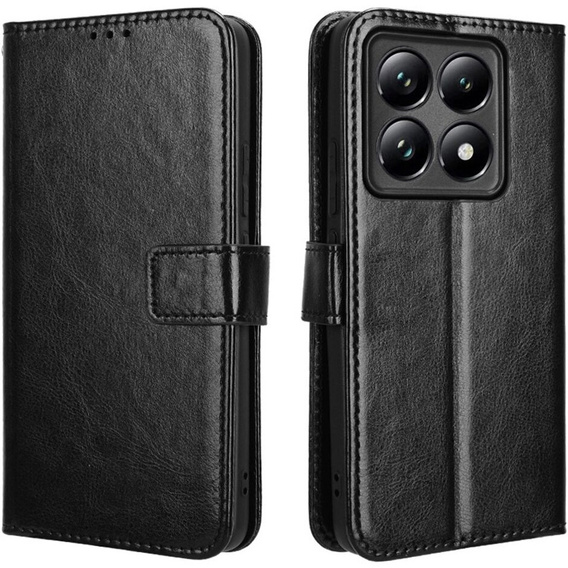 Flip case for Xiaomi 14T Pro, Crazy Horse Wallet, black
