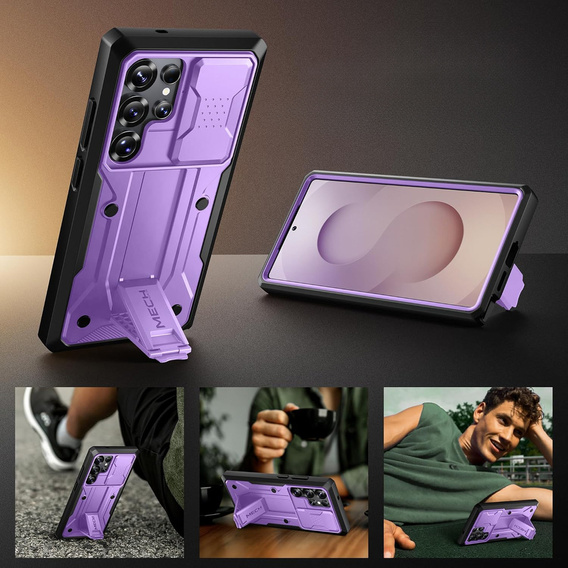 Case for Samsung Galaxy S25 Ultra – Tongate MECH Series Belt Clip, purple
