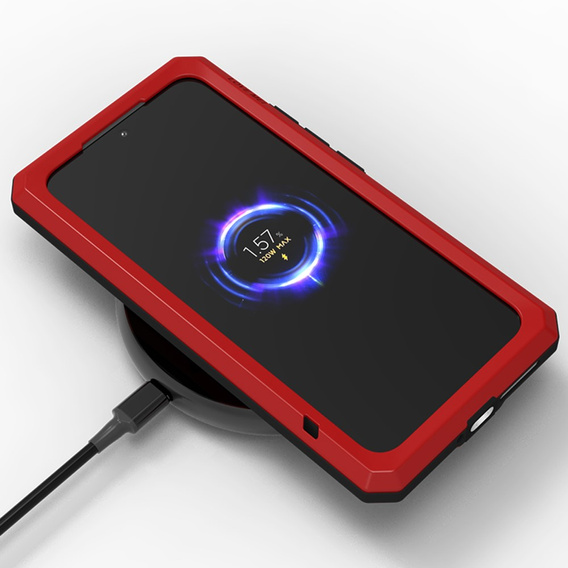 Love Mei Case for Xiaomi 15, armored with glass, red