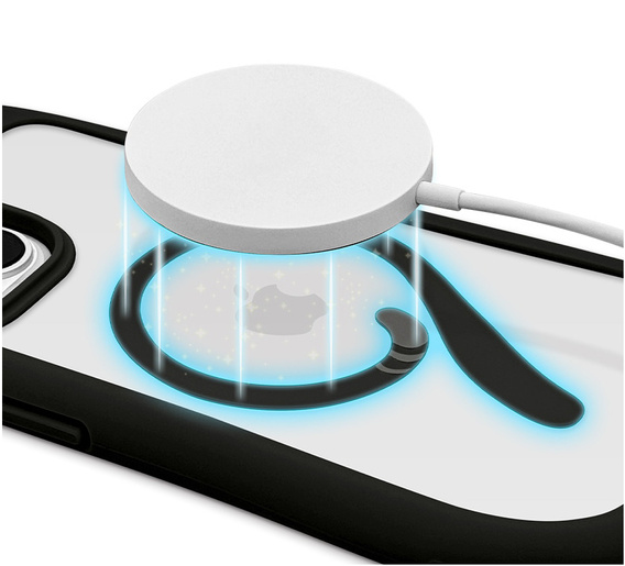 Case for iPhone 15, for MagSafe, Cute Cat, black + Screen Glass