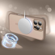 Case for iPhone 16 Pro, for MagSafe, ERBORD Matt Case, desert titanium + Screen Glass