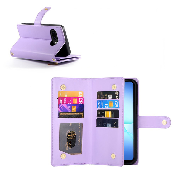 Wallet Zipper Pocket flip case for Samsung Galaxy A17 5G, Wallet Zipper Pocket, purple