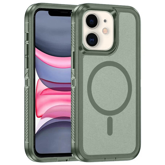 Case with frame for iPhone 11, for MagSafe, green