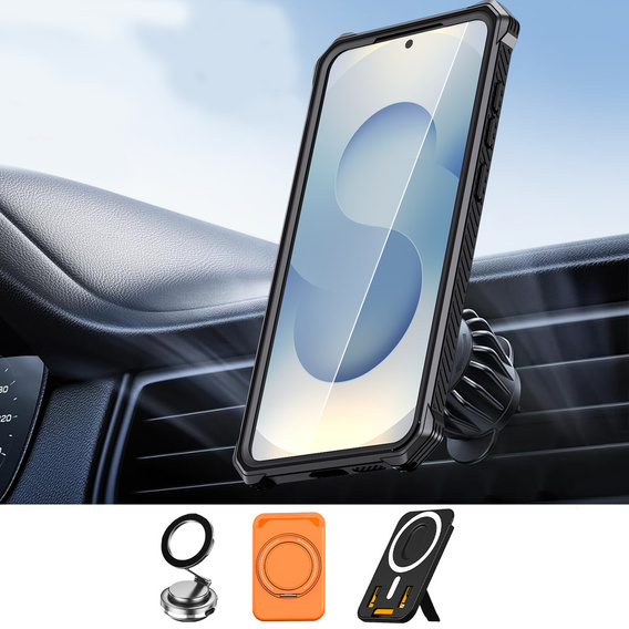 MagSafe-compatible protective case with stand for Samsung Galaxy S25 FE