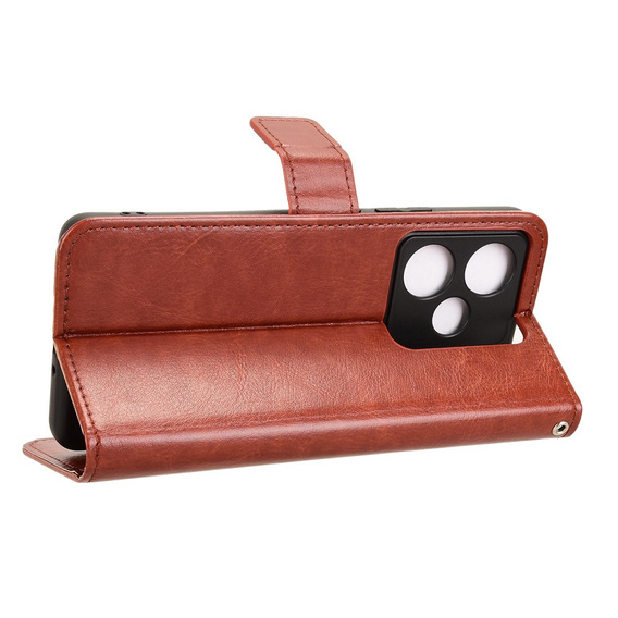 Flip case for Realme GT 7 / 7T, Crazy Horse Wallet, brown