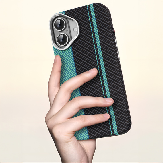 MagSafe's iPhone 16 Case, Carbon Fiber, black / blue