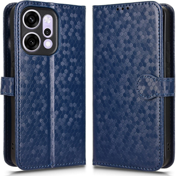 Flap case for Oppo Reno 14, Wallet Rhombus, blue