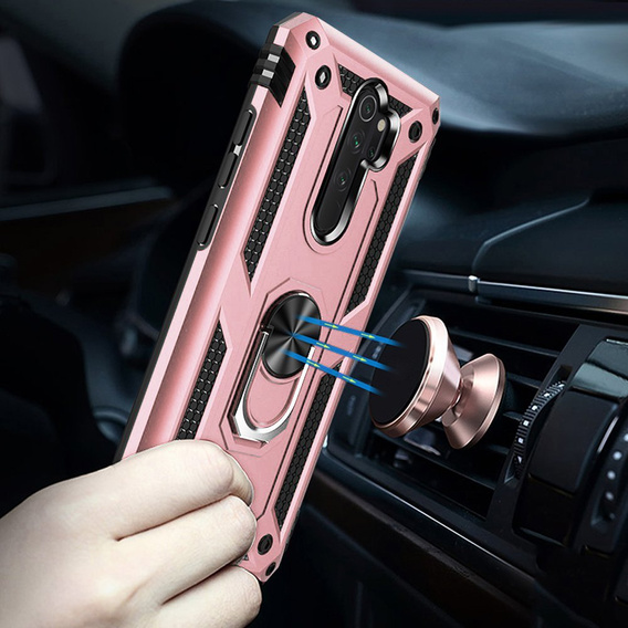 Armor Case for Xiaomi Redmi Note 8 Pro, Nox Case Ring, pink rose gold