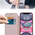 Flip case for iPhone 15 Pro, RFID Wallet MagSafe CamShield, pink