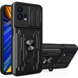 Armored case for Motorola Edge 30 Fusion 5G, Camera Slide Card Slot, black