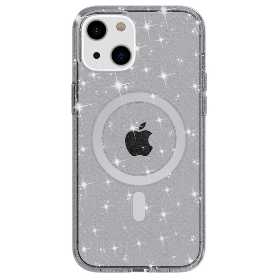 Case for iPhone 14 Plus, Glittery, for MagSafe, black