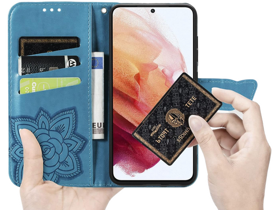 Flip case for Realme 12 Pro 5G / 12 Pro+ 5G, Butterfly, blue