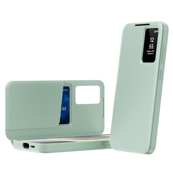 Flip case for Samsung Galaxy S24 FE, Smart View Wallet, green
