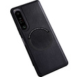 Case for Sony Xperia 1 V, Leather Hybrid MagSafe, black