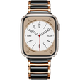 Bracelet Stainless for Apple Watch 1/2/3/4/5/6/7/8/SE/ULTRA (42/44/45/49 MM) - Rose Gold/Black