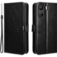 Flip case for Xiaomi Redmi 13C / Poco C65, Crazy Horse Wallet, black