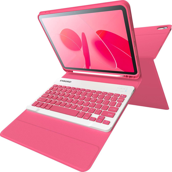 Case + keyboard iPad 10.9 2022 10 Gen, Pen Slot, pink rose gold
